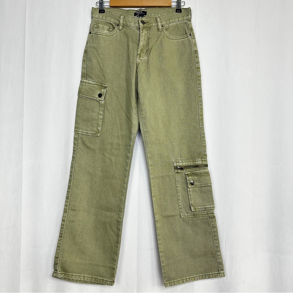 Hot Topic Thorn & Fable Cargo Pants Womens Straight Leg Green 28 Utility Skater